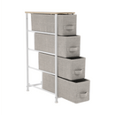 Komód szövet fiókokkal, világosszürke/fehér/bézs, OFELIA TYP 2