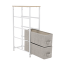 Komód szövet fiókokkal, világosszürke/fehér/bézs, OFELIA TYP 2