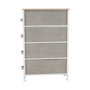 Komód szövet fiókokkal, világosszürke/fehér/bézs, OFELIA TYP 2