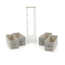 Komód szövet fiókokkal, világosszürke/fehér/bézs, OFELIA TYP 2