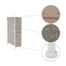 Komód szövet fiókokkal, világosszürke/fehér/bézs, OFELIA TYP 2