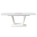 Kihúzható étkezőasztal, fényes fehér, 160-200x90 cm, OLAV