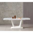 Kihúzható étkezőasztal, fényes fehér, 160-200x90 cm, OLAV