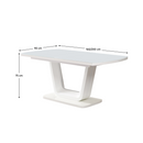 Kihúzható étkezőasztal, fényes fehér, 160-200x90 cm, OLAV