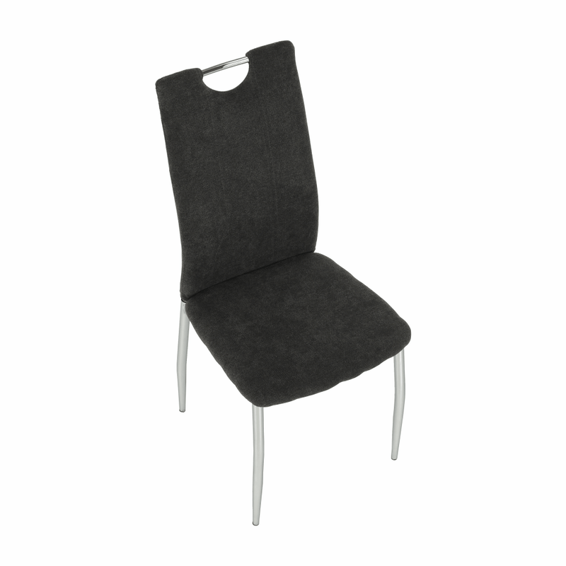 Étkezőszék, szürkésbarna szövet/króm, OLIVA NEW