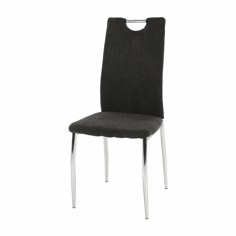 Étkezőszék, szürkésbarna szövet/króm, OLIVA NEW