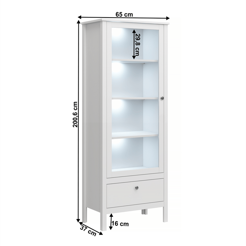 Vitrin 1W1S, fehér, OLJE