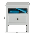 Éjjeliszekrény 1S, fehér, OLJE