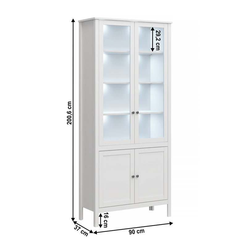 Vitrin 2D2W, fehér, OLJE