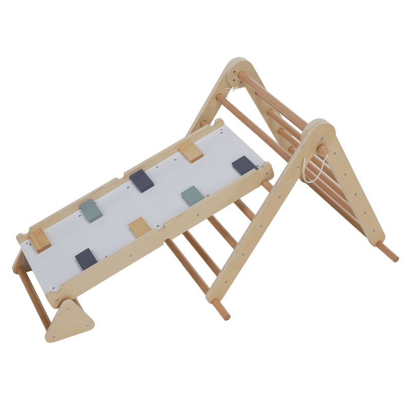 Montessori Pikler-háromszög 3 az 1-ben, természetes/színes, OPRIN