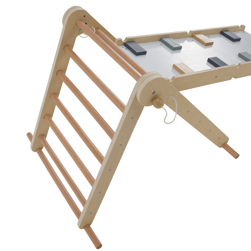 Montessori Pikler-háromszög 3 az 1-ben, természetes/színes, OPRIN