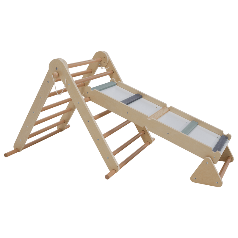 Montessori Pikler-háromszög 3 az 1-ben, természetes/színes, OPRIN