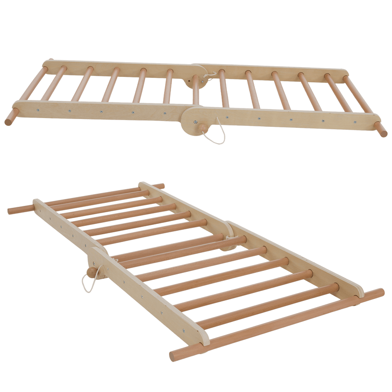 Montessori Pikler-háromszög 3 az 1-ben, természetes/színes, OPRIN