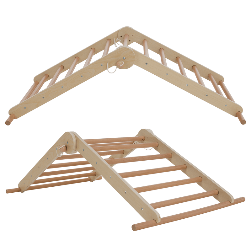 Montessori Pikler-háromszög 3 az 1-ben, természetes/színes, OPRIN