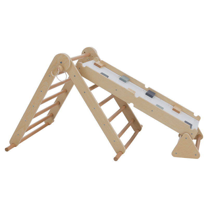 Montessori Pikler-háromszög 3 az 1-ben, természetes/színes, OPRIN