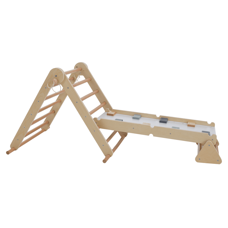 Montessori Pikler-háromszög 3 az 1-ben, természetes/színes, OPRIN