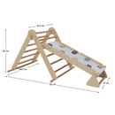 Montessori Pikler-háromszög 3 az 1-ben, természetes/színes, OPRIN