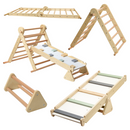 Montessori Pikler-háromszög 3 az 1-ben, természetes/színes, OPRIN