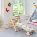 Montessori Pikler-háromszög 3 az 1-ben, természetes/színes, OPRIN