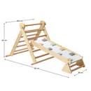 Montessori Pikler-háromszög 3 az 1-ben, természetes/színes, OPRIN