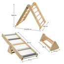 Montessori Pikler-háromszög 3 az 1-ben, természetes/színes, OPRIN