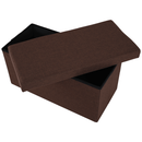 Összehajtható puff, barna szövet, ORELIA