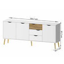 Komód, tölgy sonoma/fehér, OSLO 75454