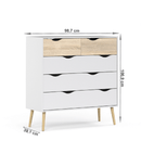 Komód, tölgy sonoma/fehér, OSLO 75456