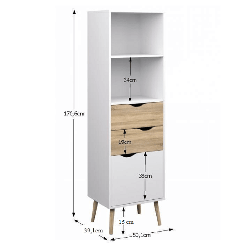 vitrines szekrény, tölgy sonoma/fehér, OSLO 75382