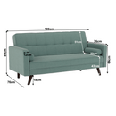 Kinyitható kanapé, zöld-mentol szövet, OTISA