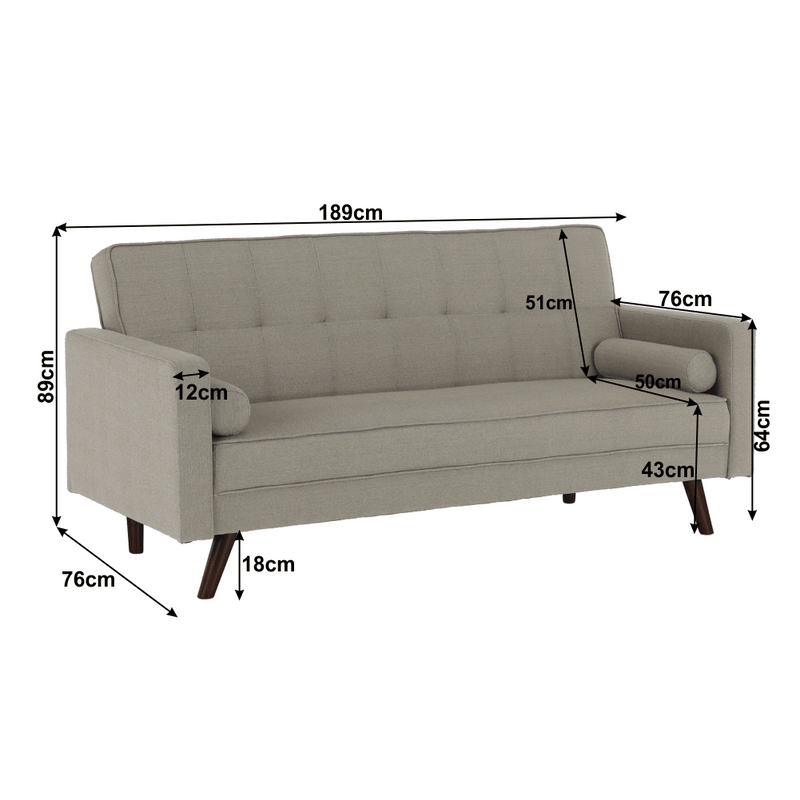 Kinyitható kanapé, szürke-barna TAUPE szövet, OTISA