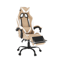 Irodai/gamer fotel, fekete/fehér/bézs, OZGE 2 NEW