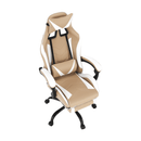 Irodai/gamer fotel, fekete/fehér/bézs, OZGE 2 NEW