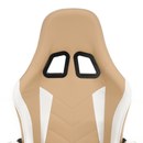 Irodai/gamer fotel, fekete/fehér/bézs, OZGE 2 NEW