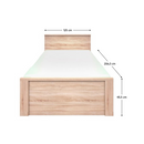 Ágy 120, sonoma tölgy, TOPTY TYP 43