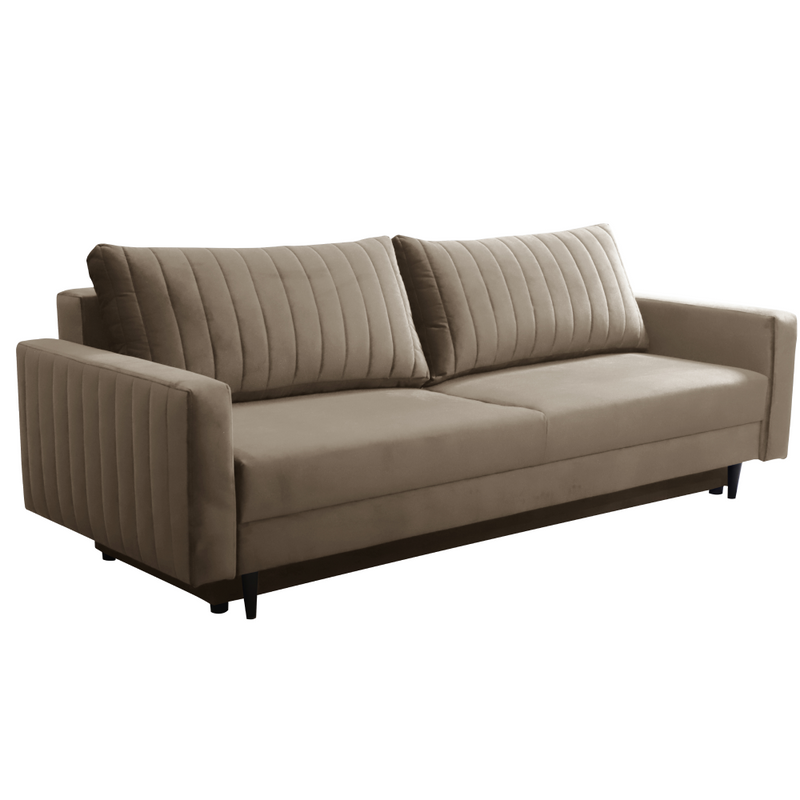 Kihúzható kanapé, szürkésbézs Taupe, PALEM