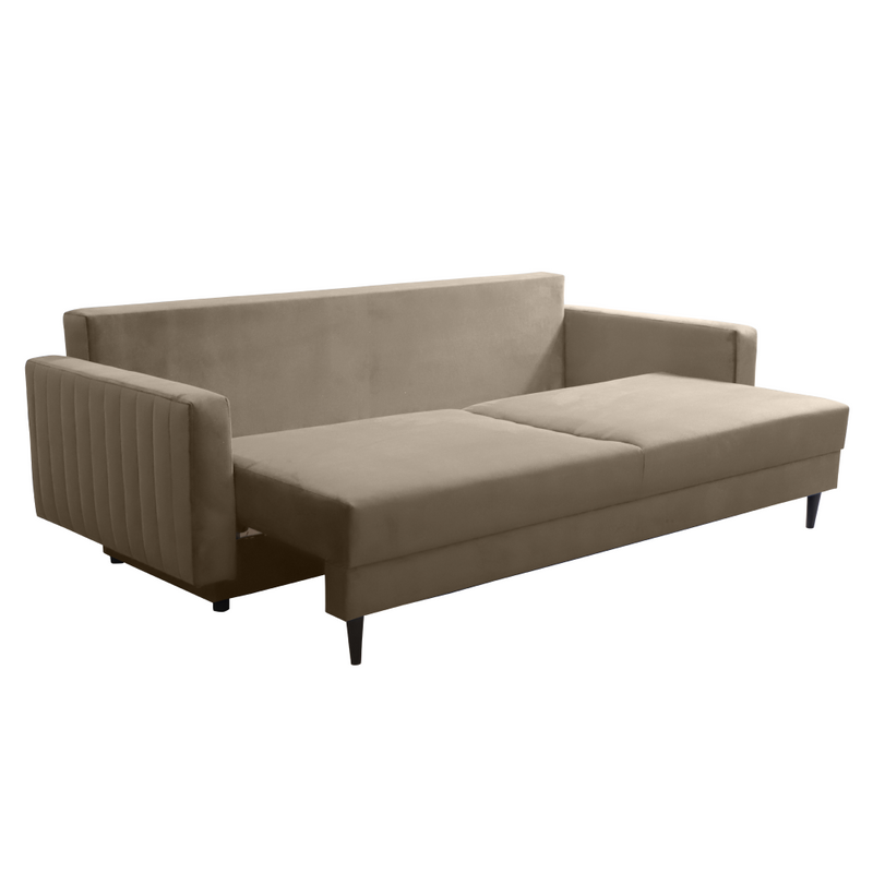 Kihúzható kanapé, szürkésbézs Taupe, PALEM