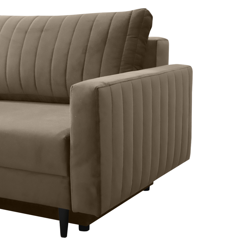 Kihúzható kanapé, szürkésbézs Taupe, PALEM