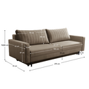 Kihúzható kanapé, szürkésbézs Taupe, PALEM