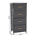 Komód szövet fiókokkal, fekete/sötétszürke, PALMERA TYP 2