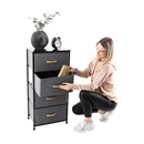 Komód szövet fiókokkal, fekete/sötétszürke, PALMERA TYP 2