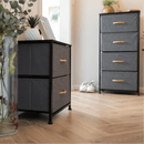 Komód szövet fiókokkal, fekete/sötétszürke, PALMERA TYP 2