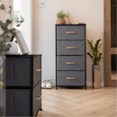 Komód szövet fiókokkal, fekete/sötétszürke, PALMERA TYP 2