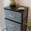 Komód szövet fiókokkal, fekete/sötétszürke, PALMERA TYP 2