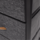 Komód szövet fiókokkal, fekete/sötétszürke, PALMERA TYP 2