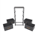 Komód szövet fiókokkal, fekete/sötétszürke, PALMERA TYP 2