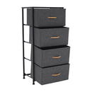 Komód szövet fiókokkal, fekete/sötétszürke, PALMERA TYP 2