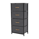 Komód szövet fiókokkal, fekete/sötétszürke, PALMERA TYP 2