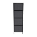 Komód szövet fiókokkal, fekete/sötétszürke, PALMERA TYP 2