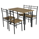 Étkezőgarnitúra 1+4, világos tölgy/fekete, PAON